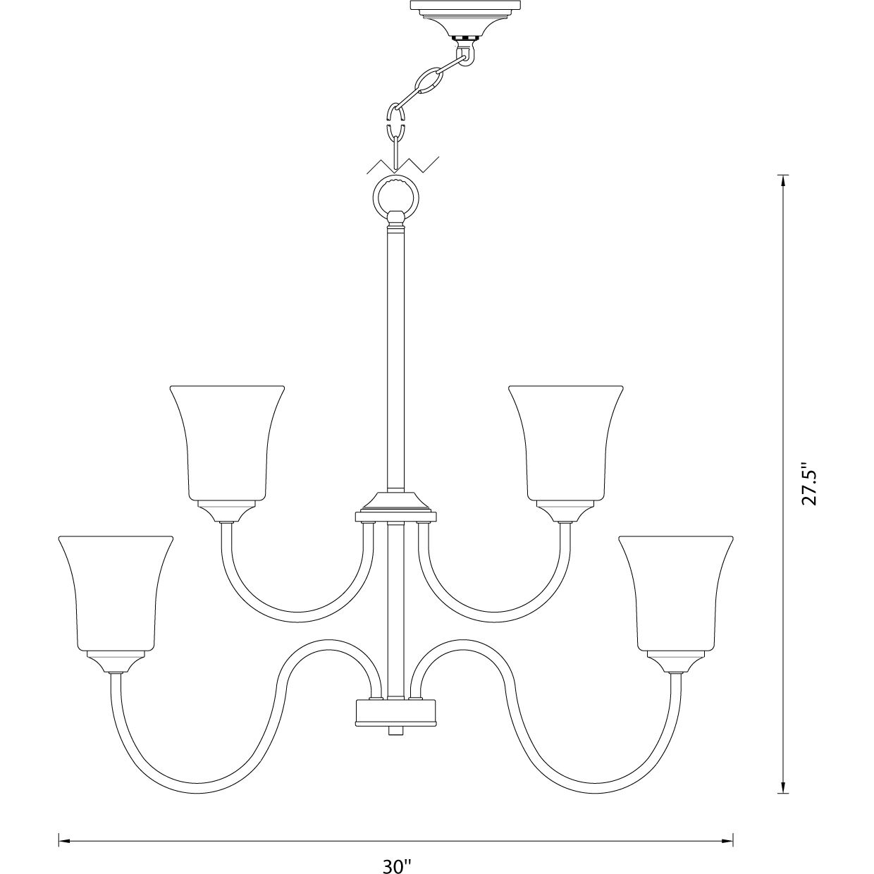 Bronson 9 Light 30 inch Brushed Nickel Chandelier Ceiling Light